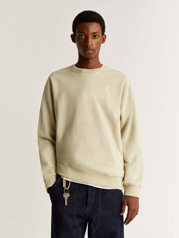 Sweat-shirt Scalpers en beige : devant