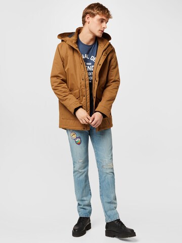 Only & Sons Between-Seasons Parka 'ELLIOT' in Brown