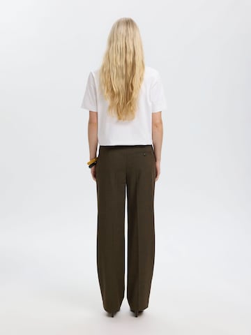 Loosefit Pantaloni con piega frontale di SELECTED in marrone