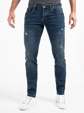 Peak Time Slimfit Jeans 'München' in Blauw: voorkant