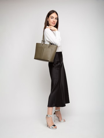 Michael Kors - Bolso de mano 'Jet Set Travel Medium Dbl Pocket Tote Non-Leather Vegan Material' en verde