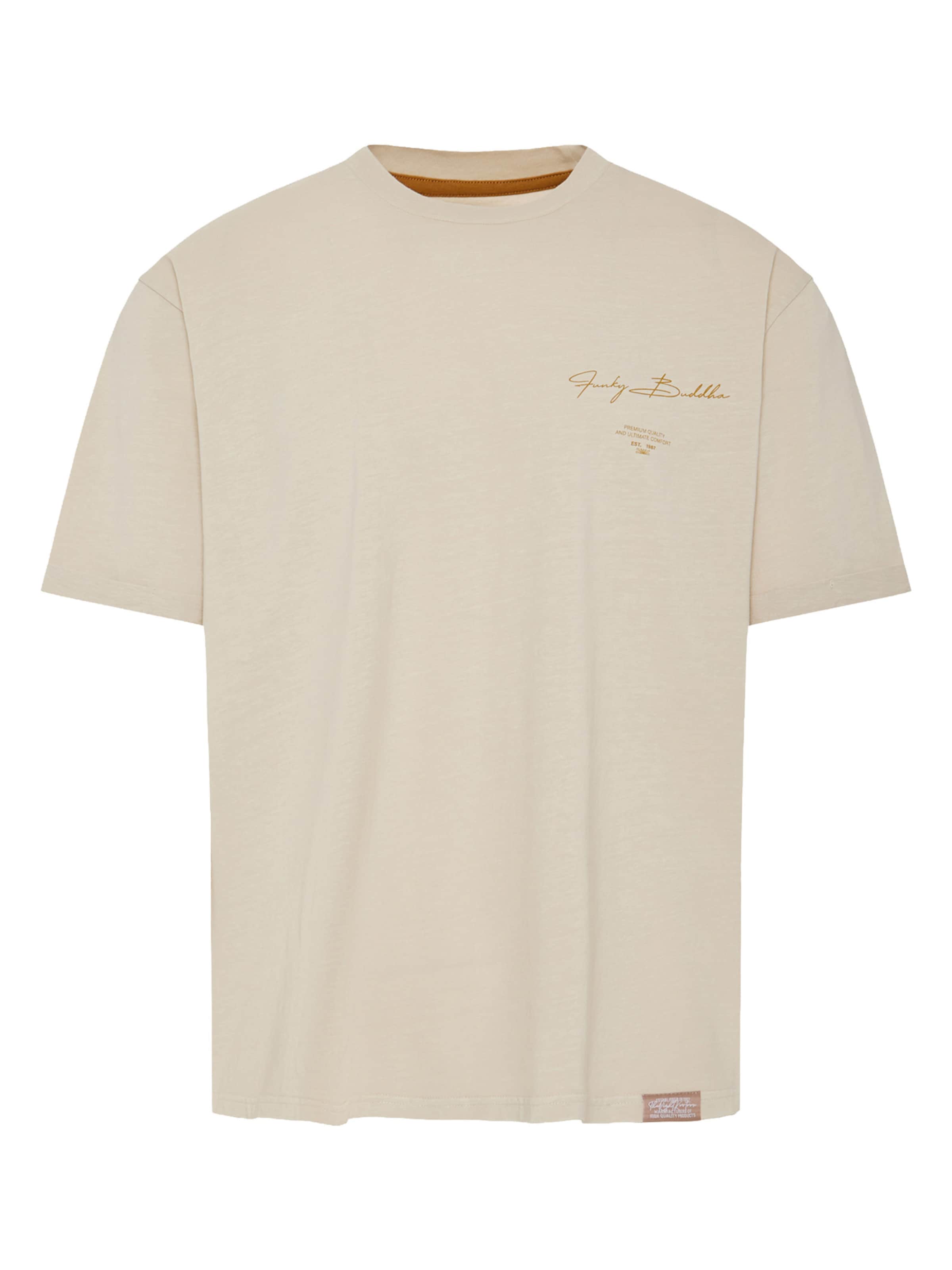 T-Shirt Funky Buddha en beige : devant