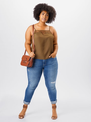 ABOUT YOU Curvy Top 'Kiara' in Braun