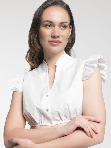 Blouse folklorique 'Darlee' SPIETH & WENSKY en blanc : devant