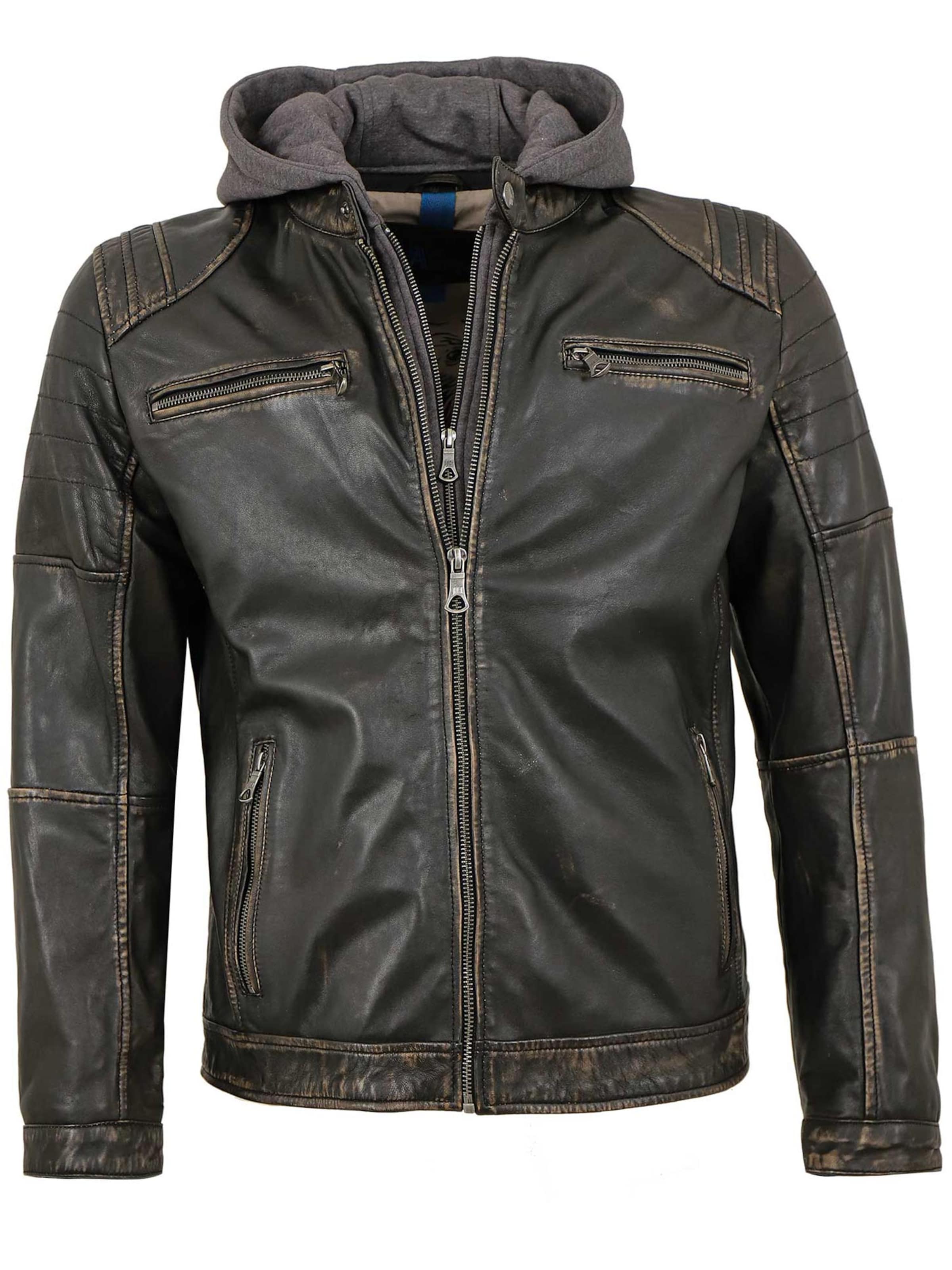 Lederjacken24 Übergangsjacke 'Zenon-4'‌‌‌‌‌‌‌‌ in Schwarz: Vorderseite