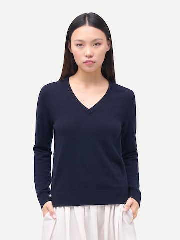 GOBI Cashmere Pullover 'Women's Timeless Cashmere V-Neck Sweater'‌‌‌‌‌‌‌‌ in Blau