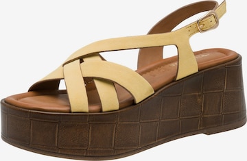 Sandales Tamaris en jaune : devant