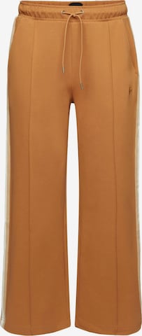 Pantalon à plis ESPRIT en marron : devant