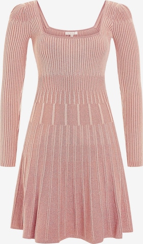 GUESS Knitted dress in Pink: front