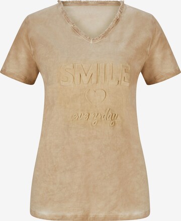 T-shirt heine en beige : devant