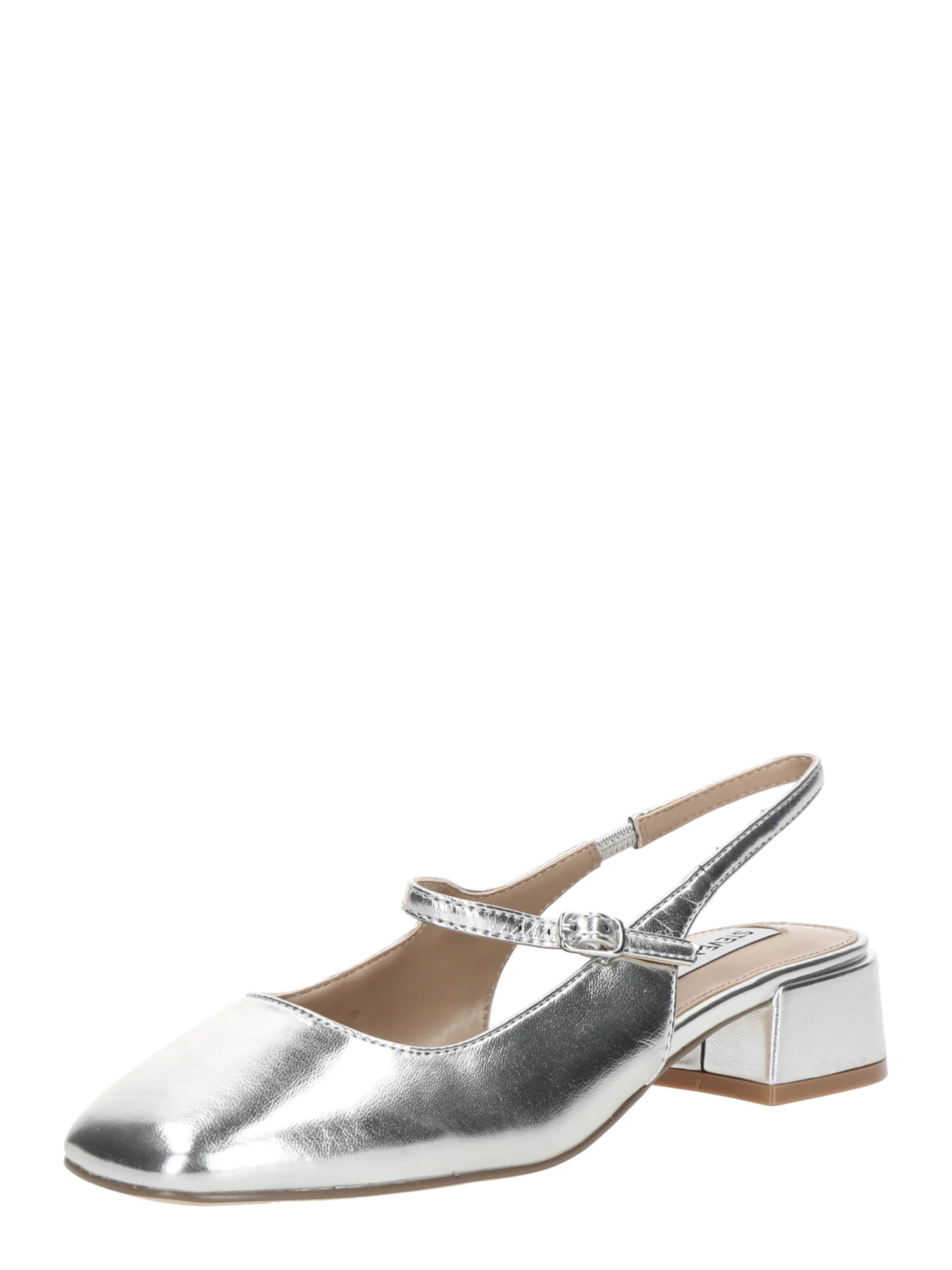 STEVE MADDEN - Sapatos abertos atrás 'Marjorie' em prata: frente