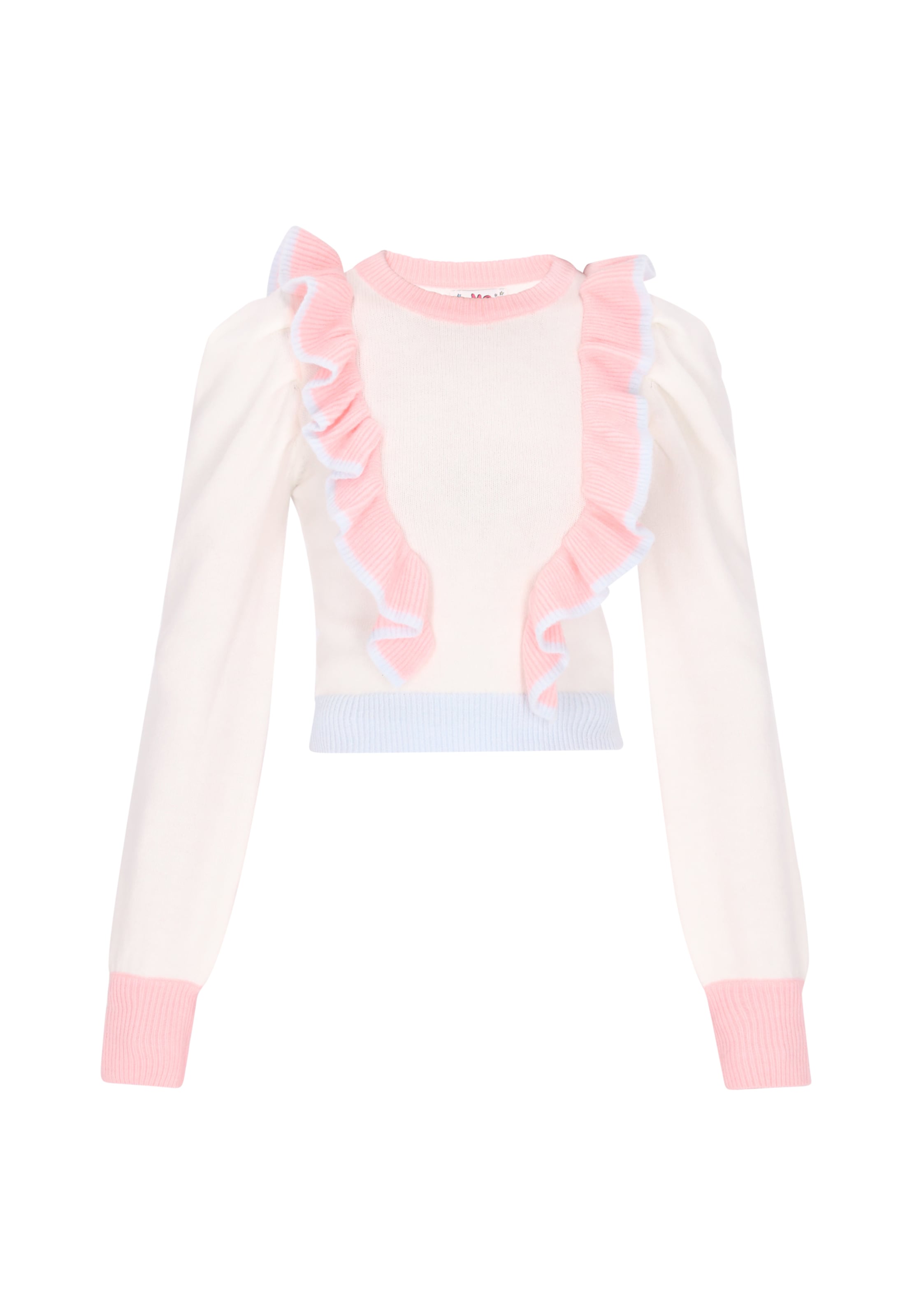 MYMO Trui 'Pop' in Wit: voorkant