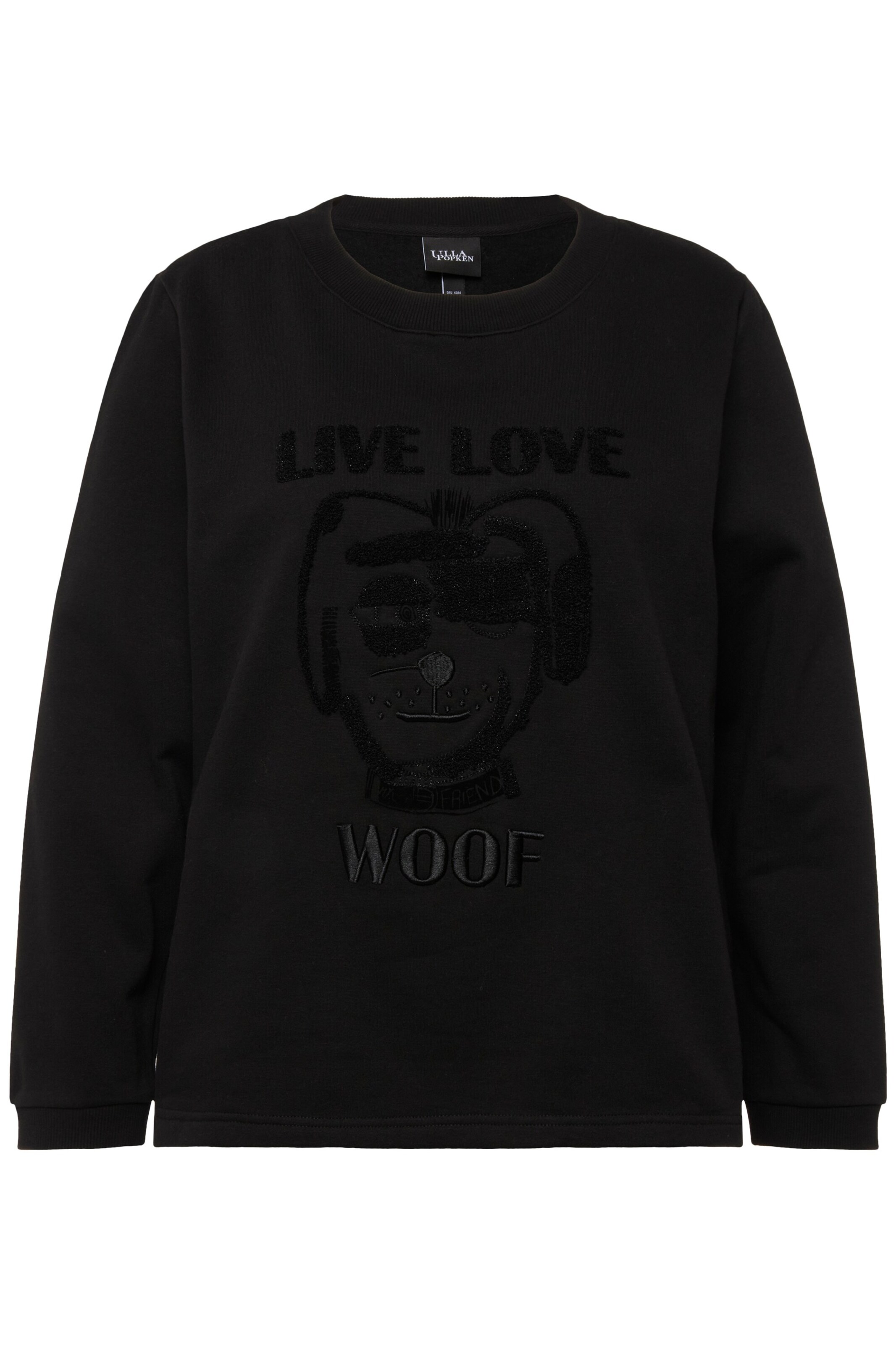 Sweat-shirt Ulla Popken en noir : devant