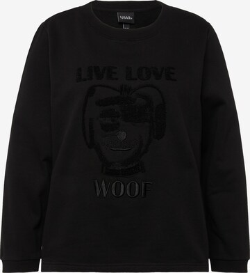 Sweat-shirt Ulla Popken en noir : devant