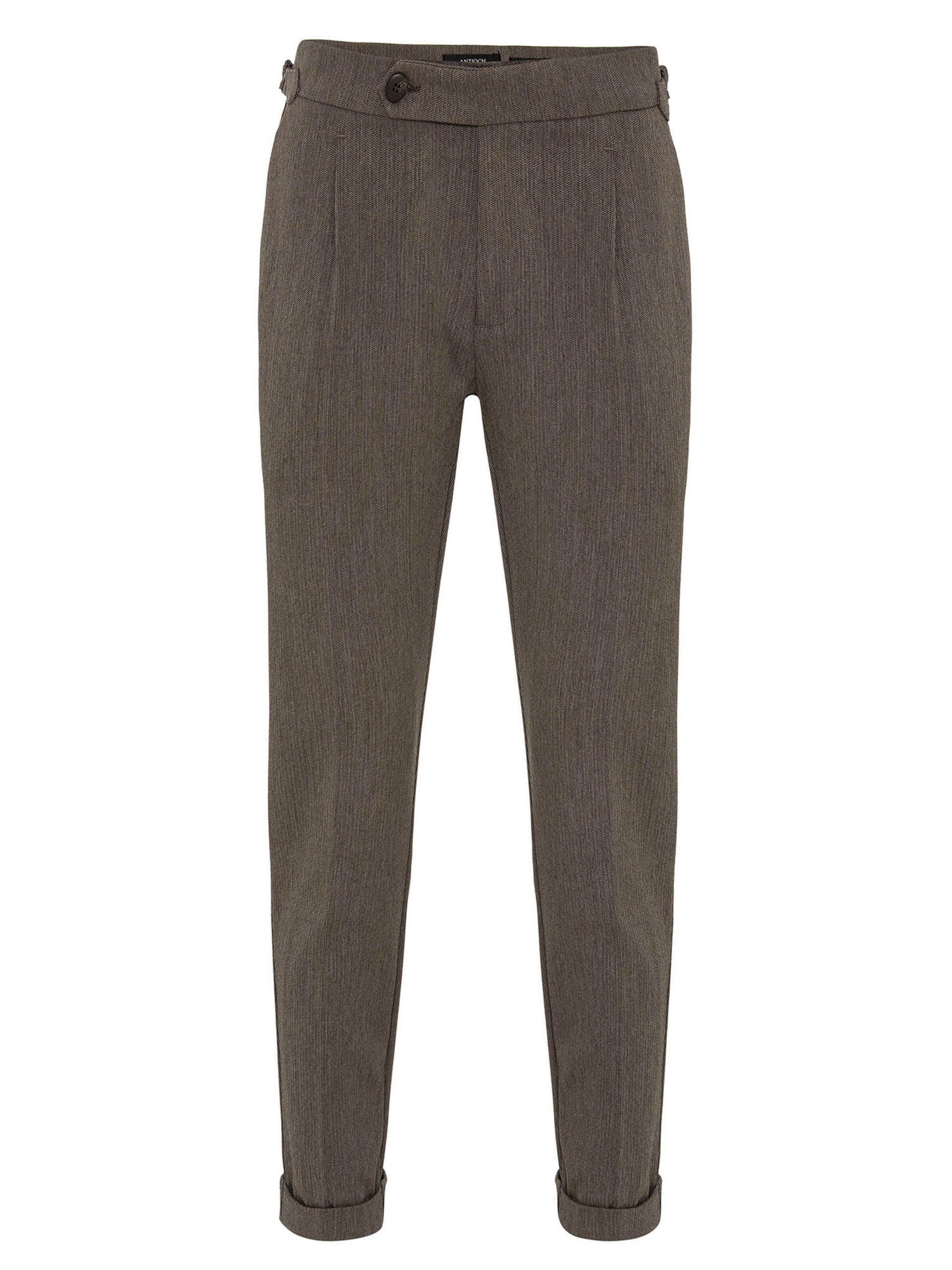 Antioch Обычный Брюки со складками в Коричневый: спереди