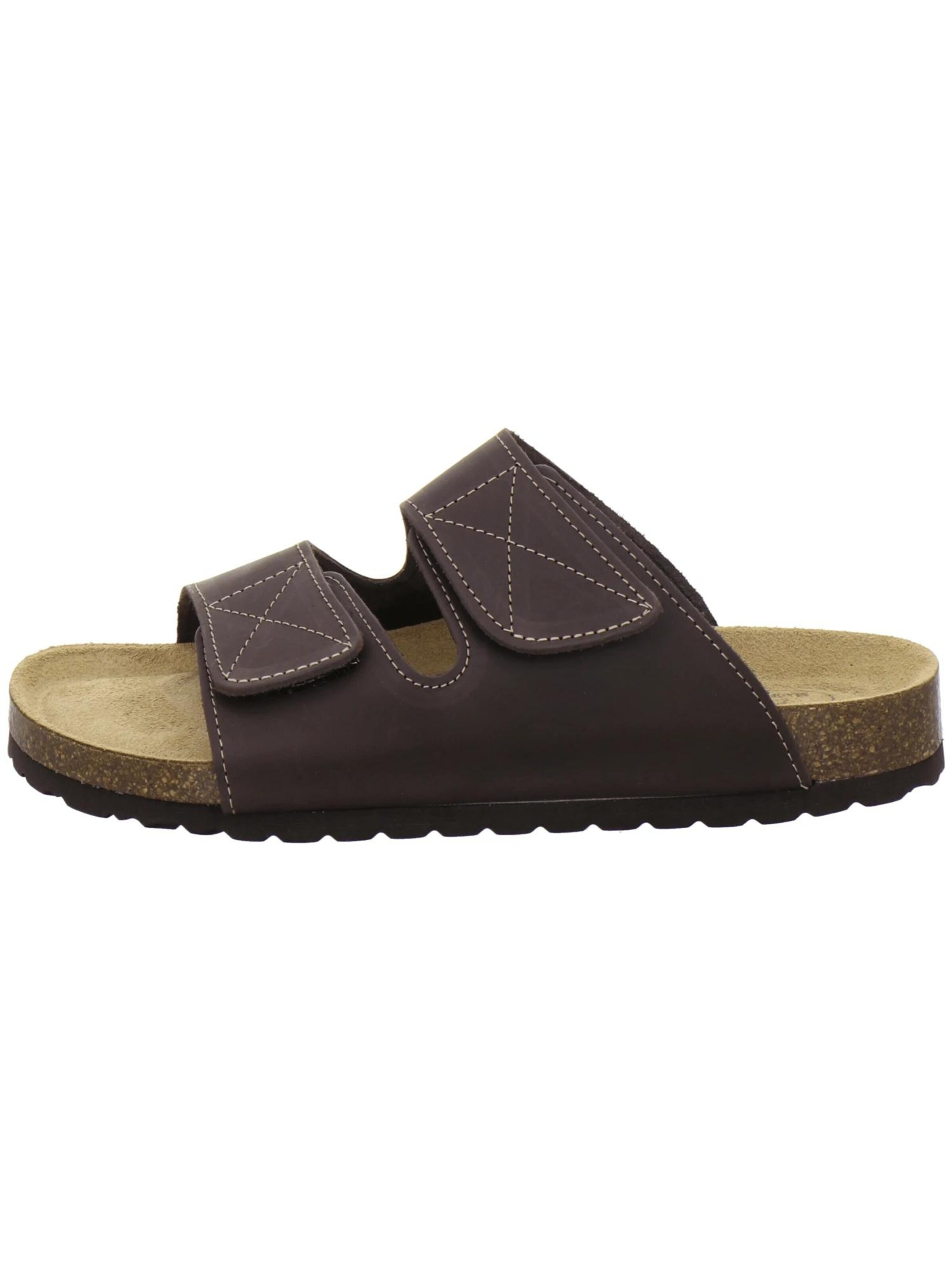 Mule 'Pantoletten Herren mocca Leder mit Klettverschluss' AFS-Schuhe en marron