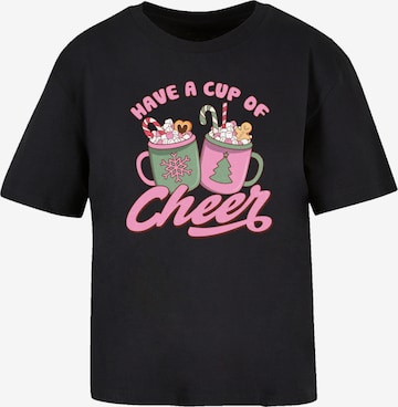 T-shirt 'Have a Cup of Cheer Christmas Holiday' F4NT4STIC en noir : devant