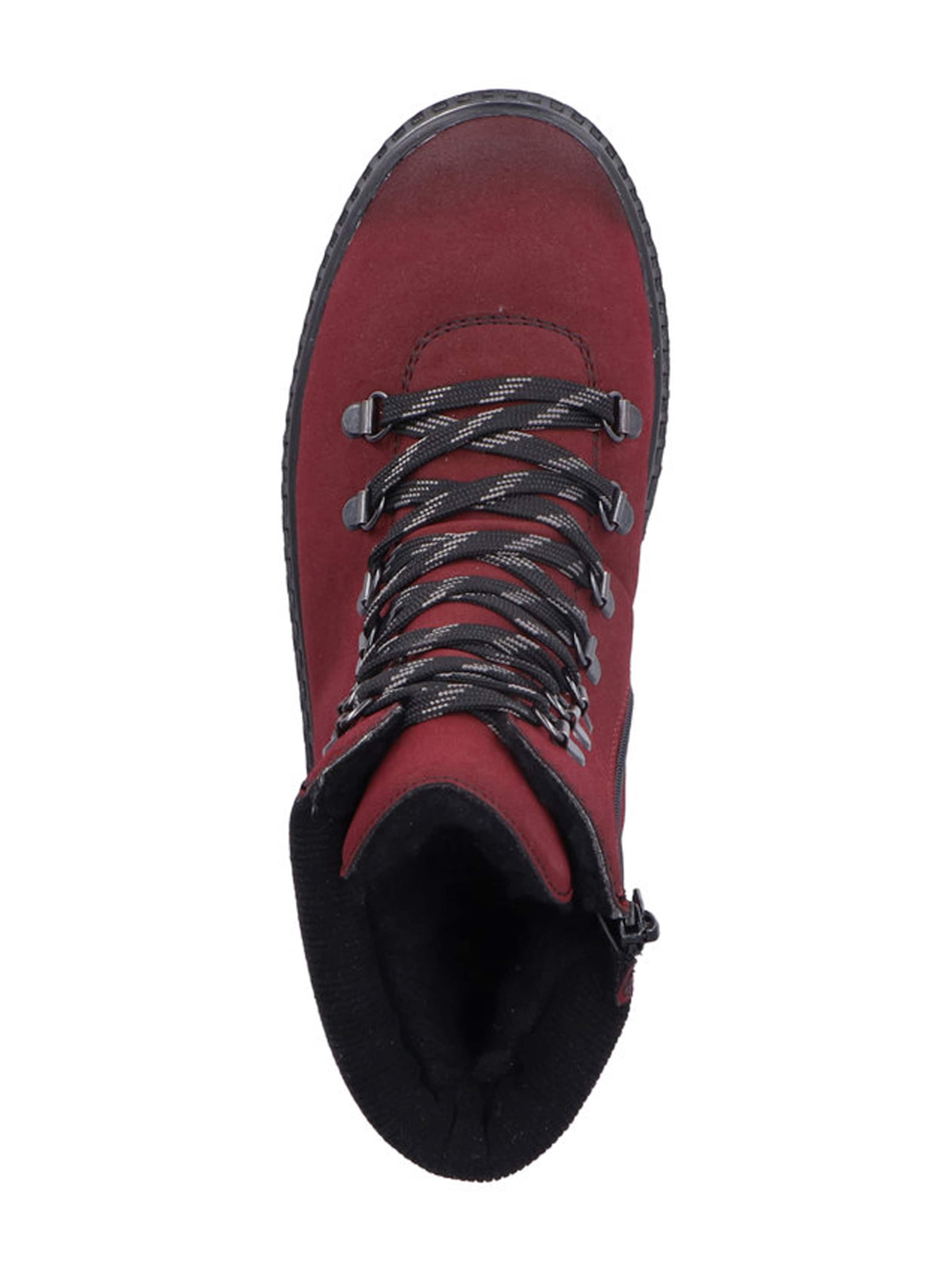 Rieker Ниски ботуши с връзки в червено