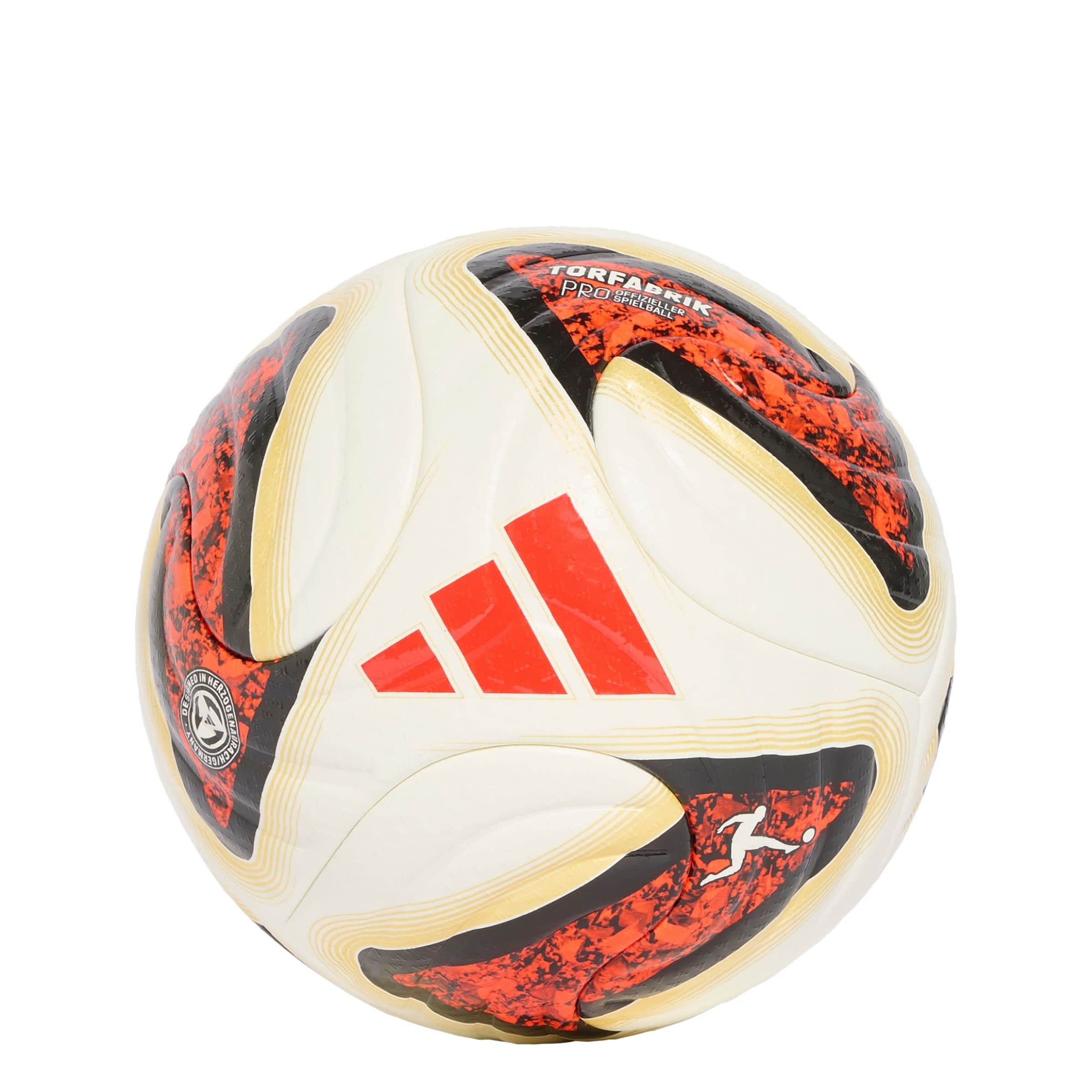 ADIDAS PERFORMANCE Ball 'Bundesliga 26/27 Torfabrik Pro' in 5 in hellgelb / orangerot / schwarz / wollweiß, Produktansicht