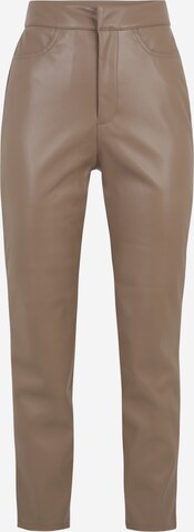 Noisy May Petite Regular Pants 'ANDY' in Brown: front