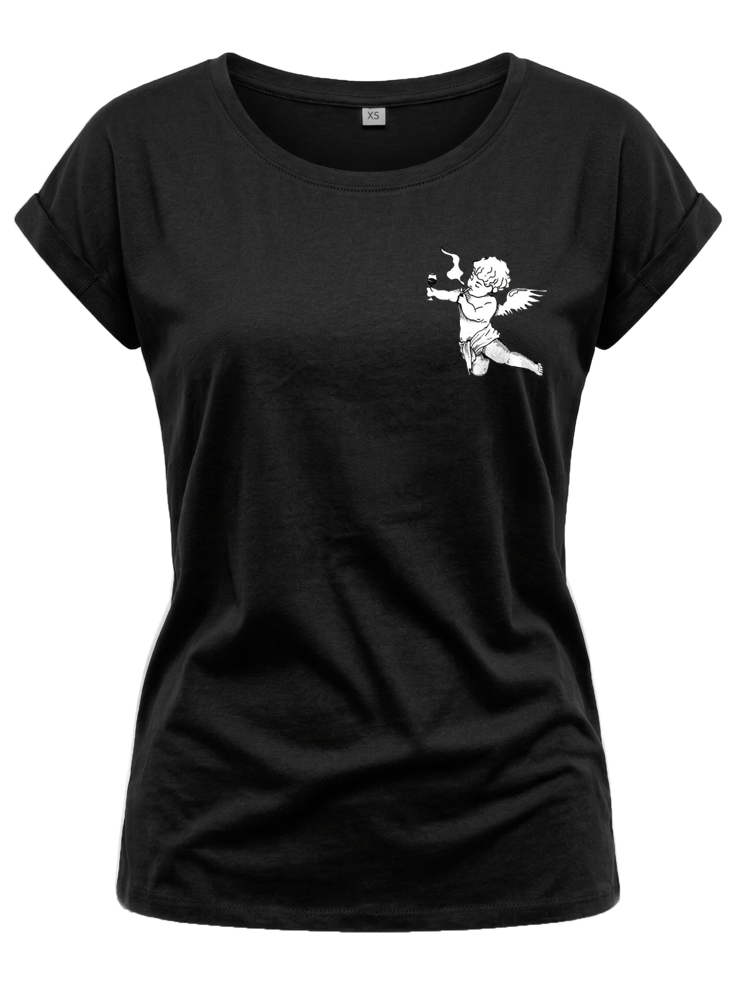 MAKAYA Shirt 'Engel' in Black: front