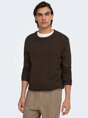 Only & Sons Sweater 'ONSMICHAEL' in Brown