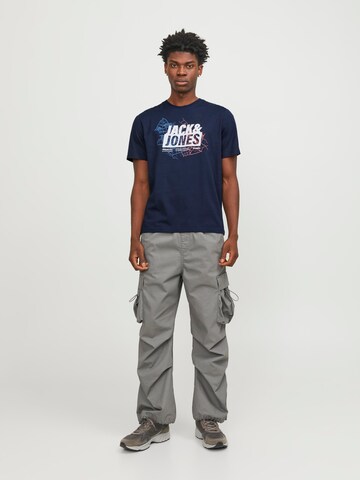 T-Shirt 'Map' JACK & JONES en bleu