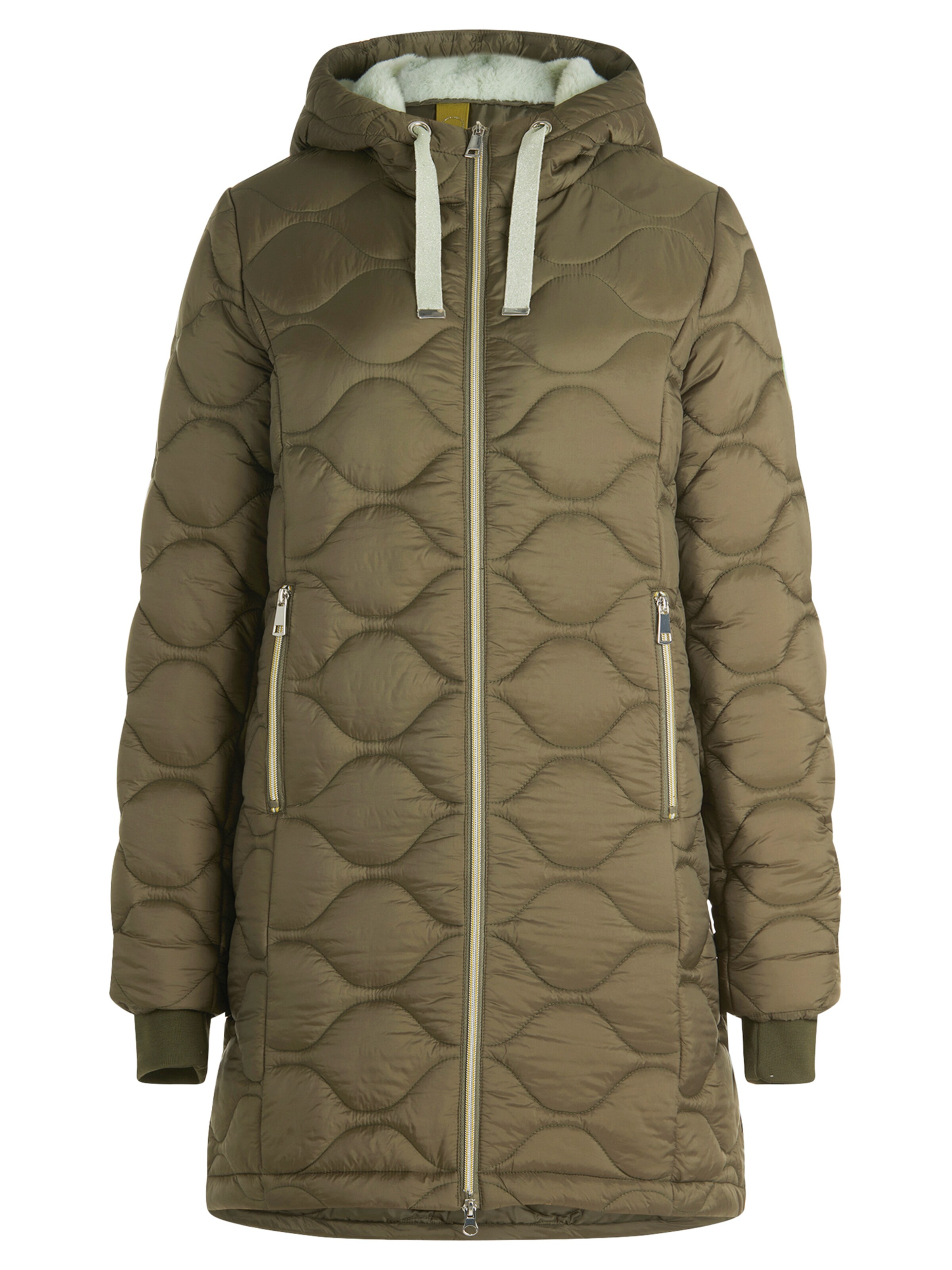 Cartoon Winterjas in de kleur Olijfgroen, Productweergave