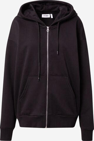 WEEKDAY Zip-Up Hoodie 'Alisa' in Black: front