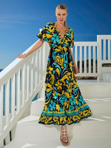 Chic by Lirette Dress 'Kimono dress Frangipani' in Blue: front
