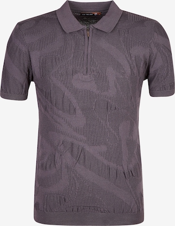 Leif Nelson T-Shirt Feinstrick Polo in Grau: front