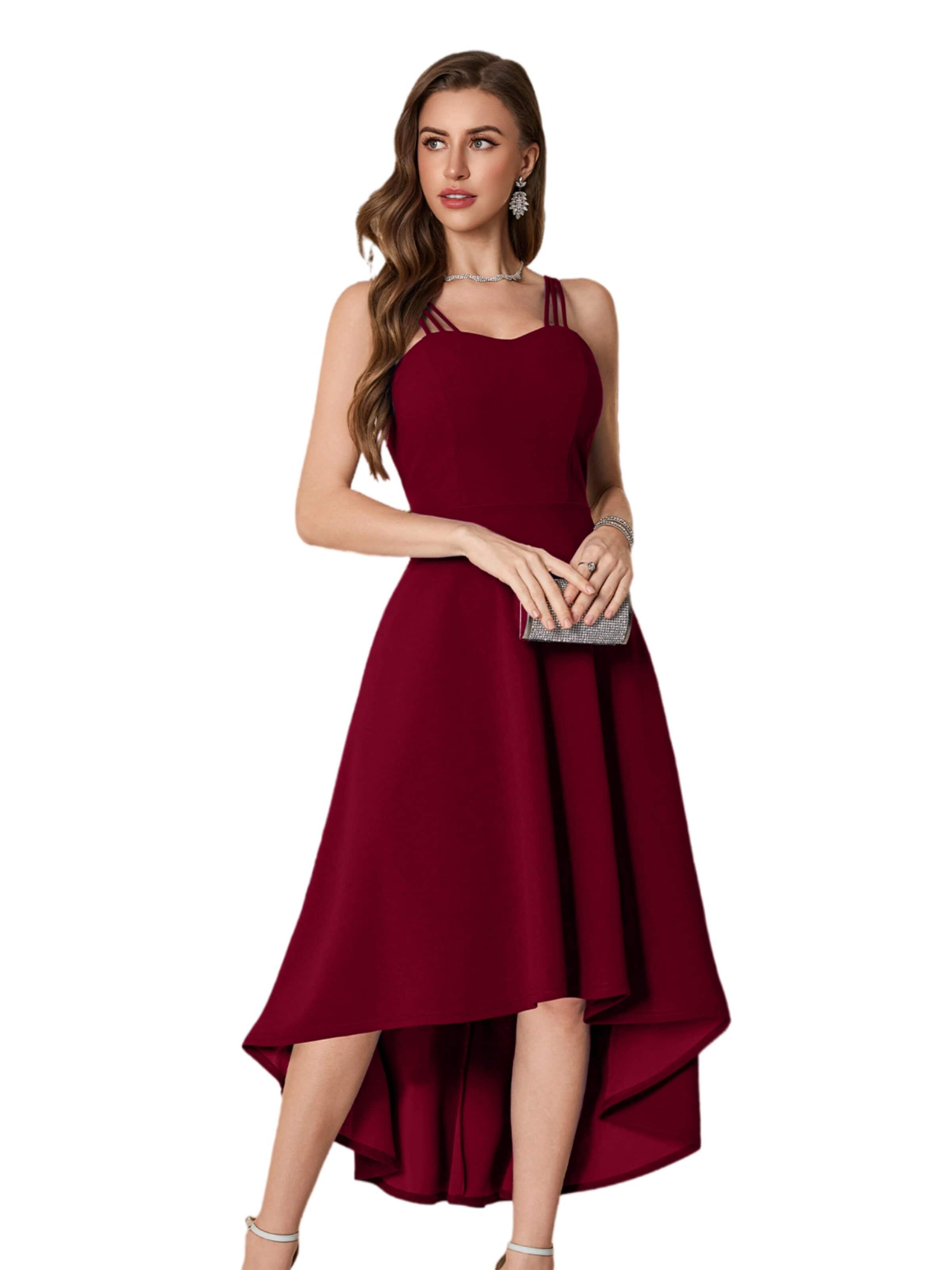 Zapaka Cocktail Dress 'Träger Herzausschnitt Cocktail' in Red: front