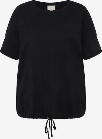 T-shirt Ulla Popken en noir : devant