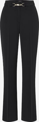 MORE & MORE Flared Pleated Pants in Black: front