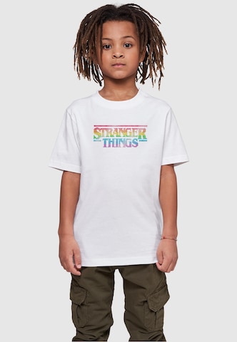 ABSOLUTE CULT Shirt 'Stranger Things - Rainbow' in White: front