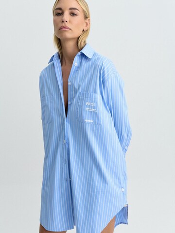 FEMSSY Tunika 'TUNIC STRIPE DRESS BLUE' – modrá: přední strana