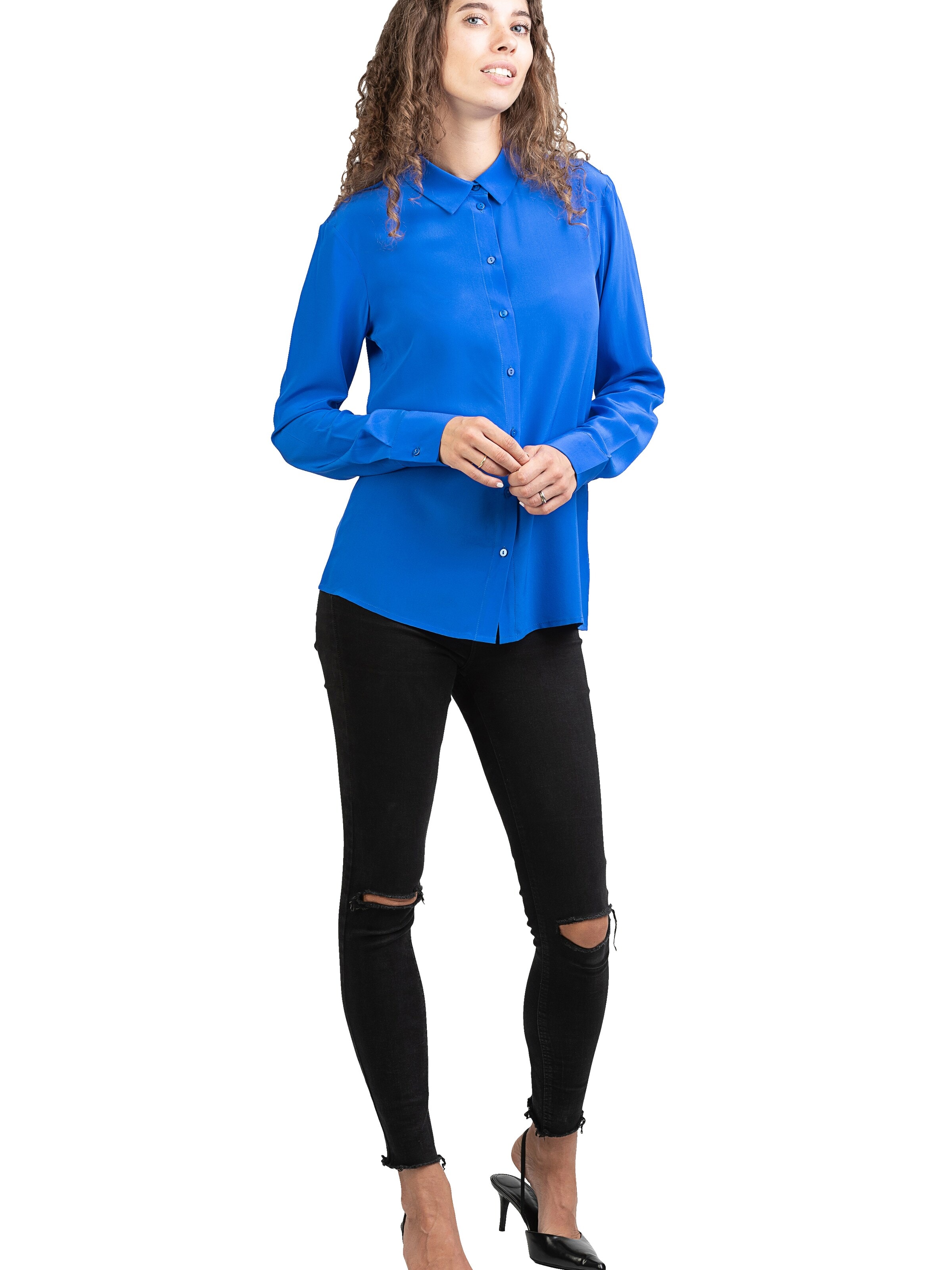 Posh Gear Blouse 'Seidenbluse Collettoseta' in Blauw