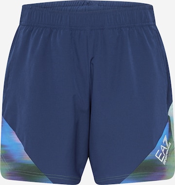 EA7 Emporio Armani - Regular Calças de desporto em azul: frente