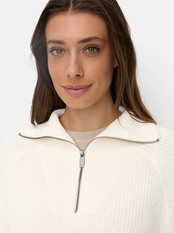 CAMEL ACTIVE Stricktroyer mit Reißverschluss in Weiß