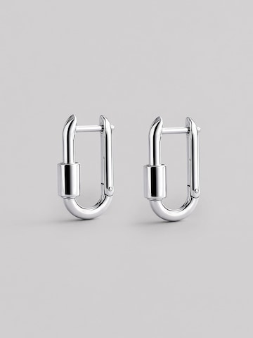 REYTEL - Pendientes 'KARABIN' en plata: frente