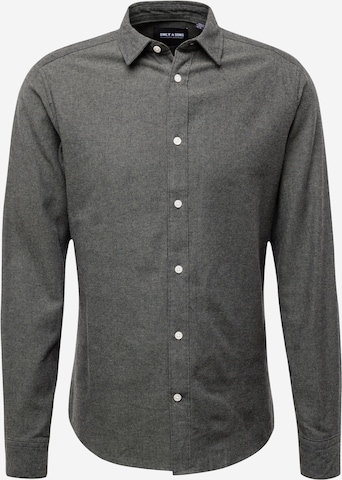 Slim fit Camicia 'BEN' di Only & Sons in grigio: frontale