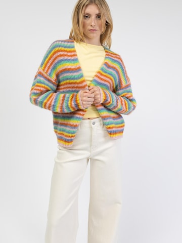 BROKE + SCHÖN Knit Cardigan 'Strickjacke in Regenbogenfarben' in Orange