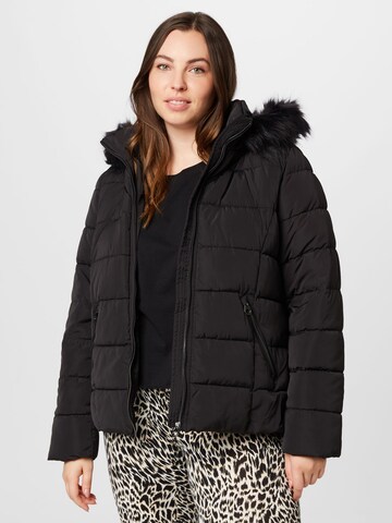 Vero Moda Curve Winterjas 'Liv' in Zwart: voorkant