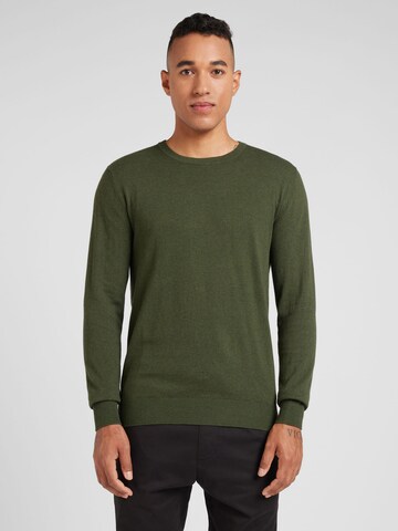 JACK & JONES Pullover 'JJEEmil' in Grün: Vorderseite