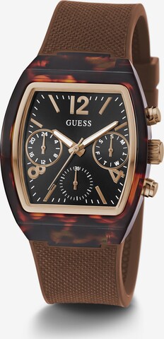 GUESS Analoog horloge ' RAVEN ' in Bruin