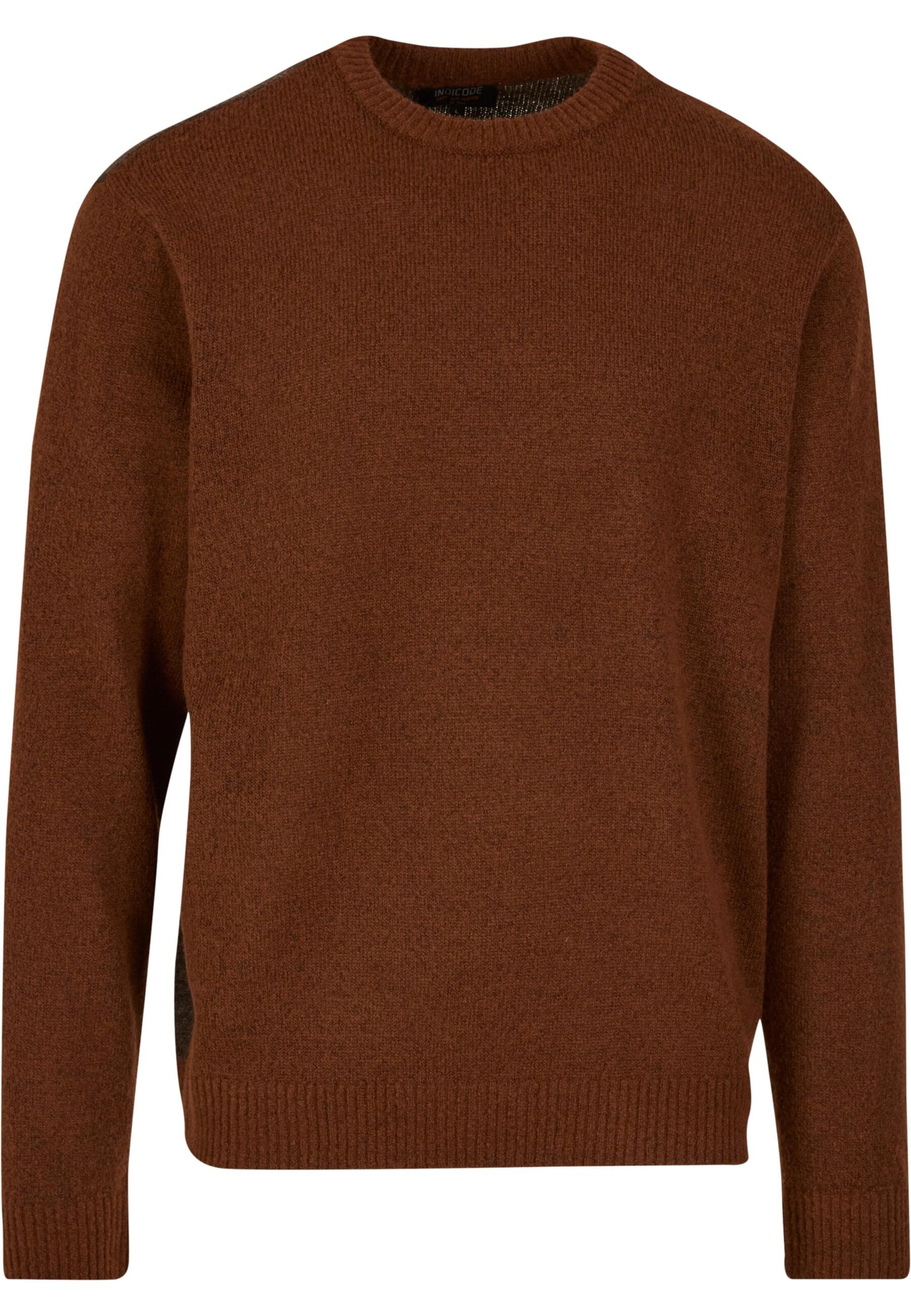 INDICODE JEANS Pullover 'Krikke' in Braun: Vorderseite
