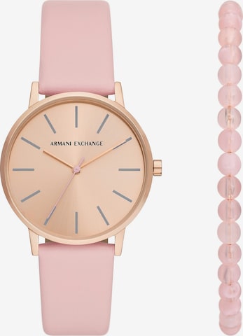 ARMANI EXCHANGE Set: Uhr und Armband in Pink: predná strana