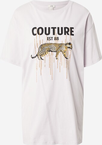 T-shirt 'Chanceux' River Island en beige : devant