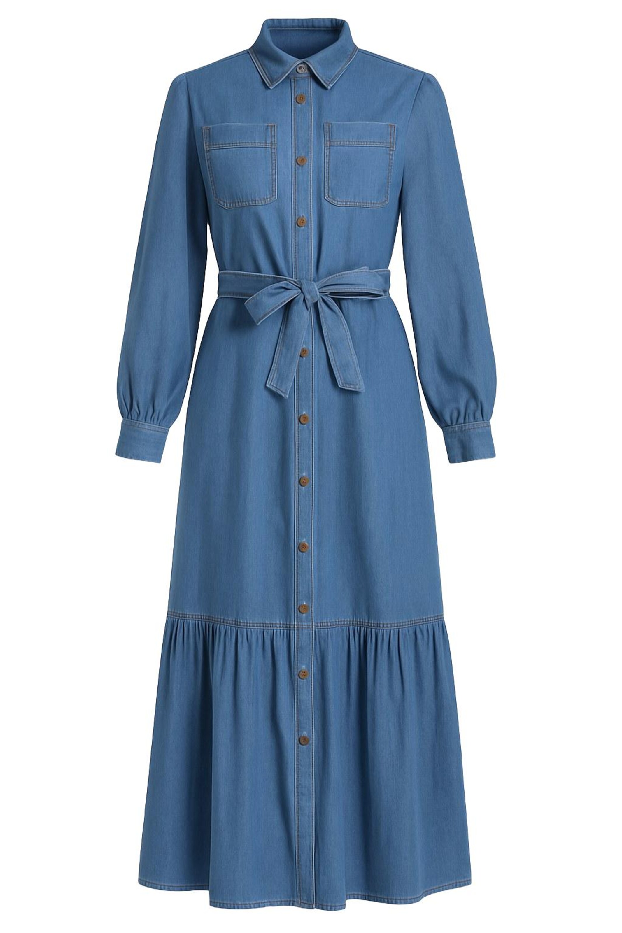 MODAMIHRAM Blousejurk in Blauw: voorkant