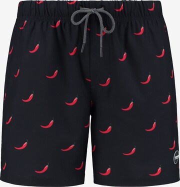 Shiwi Badshorts 'chili pepper 4-way stretch' i svart: framsida